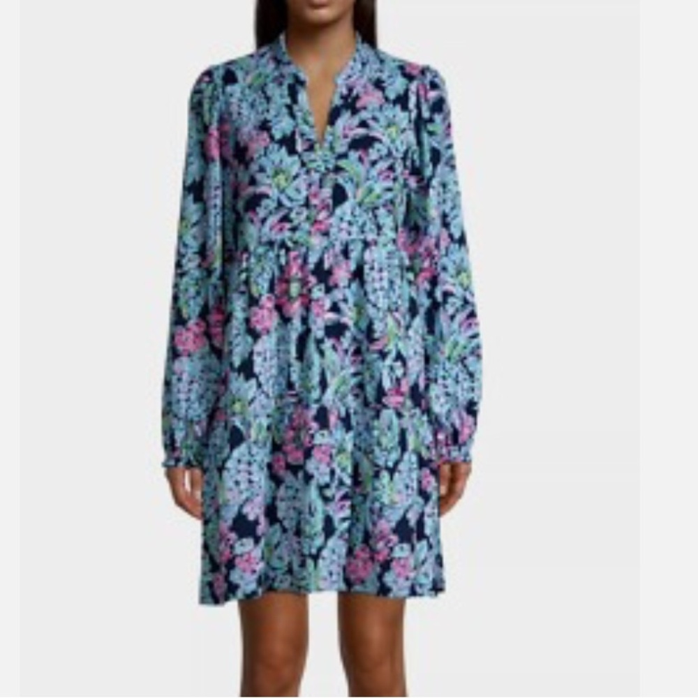 NWT Lilly Pulitzer Winona Stretch Dress 
XXS /XS Pineapple Paradise
Pink Blue